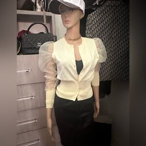 New Small stretchy mesh sleeves top Zara